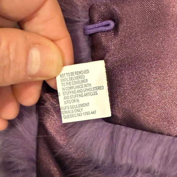 Plush Purple Rabbit Fur Stole - Picture 7 of 7